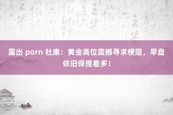 露出 porn 杜康：黄金高位震撼寻求梗阻，早盘依旧保捏看多！