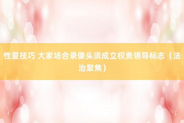 性爱技巧 大家场合录像头须成立权贵领导标志（法治聚焦）