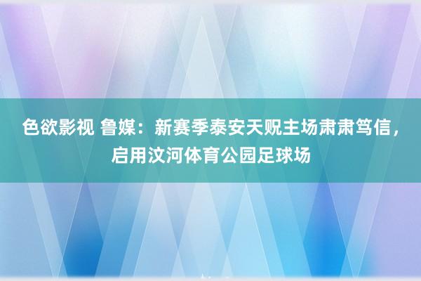 色欲影视 鲁媒：新赛季泰安天贶主场肃肃笃信，启用汶河体育公园足球场