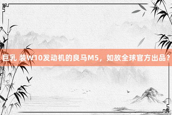 巨乳 装W10发动机的良马M5，如故全球官方出品？
