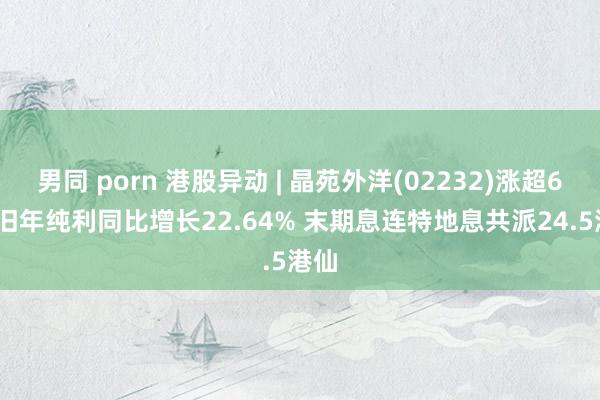 男同 porn 港股异动 | 晶苑外洋(02232)涨超6%  旧年纯利同比增长22.64% 末期息连特地息共派24.5港仙