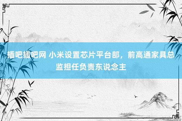插吧插吧网 小米设置芯片平台部，前高通家具总监担任负责东说念主