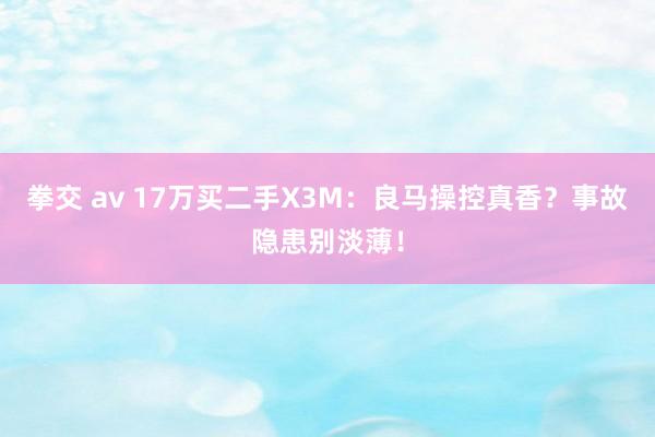 拳交 av 17万买二手X3M：良马操控真香？事故隐患别淡薄！