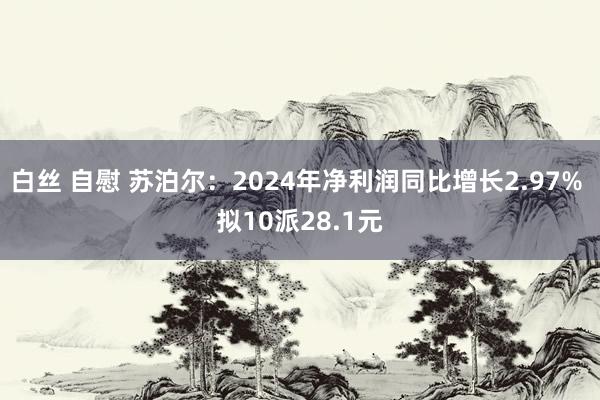 白丝 自慰 苏泊尔：2024年净利润同比增长2.97% 拟10派28.1元