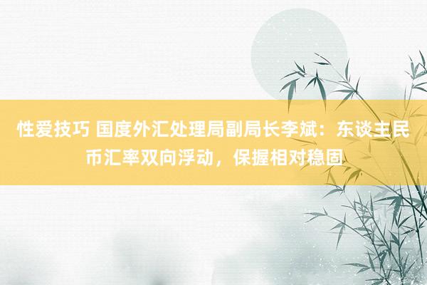 性爱技巧 国度外汇处理局副局长李斌：东谈主民币汇率双向浮动，保握相对稳固