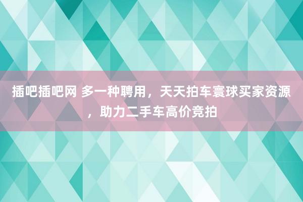 插吧插吧网 多一种聘用，天天拍车寰球买家资源，助力二手车高价竞拍