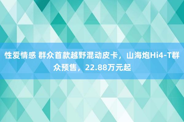 性爱情感 群众首款越野混动皮卡，山海炮Hi4-T群众预售，22.88万元起